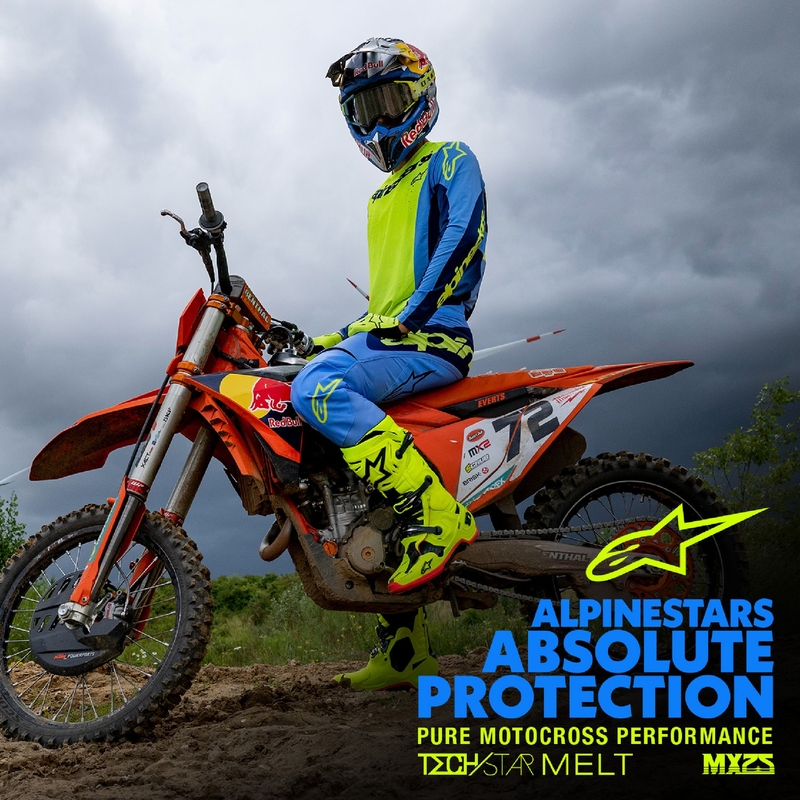 Alpinestars Techstar Melt maglia da motocross giallo-blu fluo
