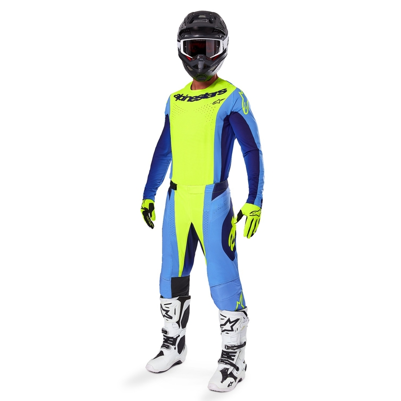 Alpinestars Techstar Melt maglia da motocross giallo-blu fluo
