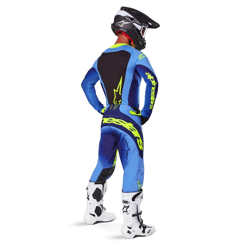 Alpinestars Techstar Melt maglia da motocross giallo-blu fluo