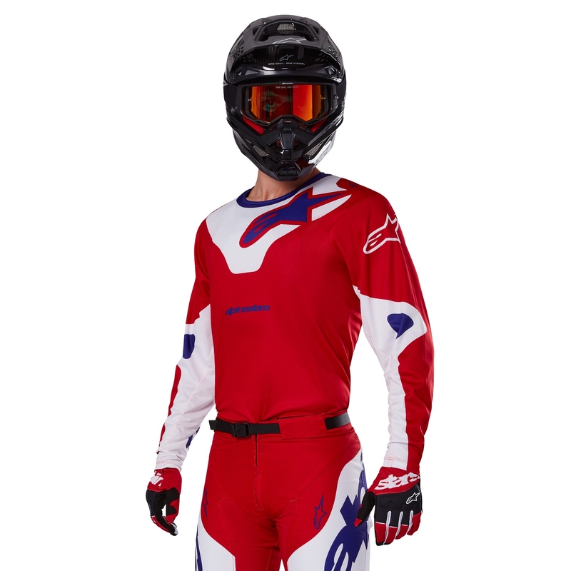 Alpinestars Racer Veil maglia da motocross rossa e bianca