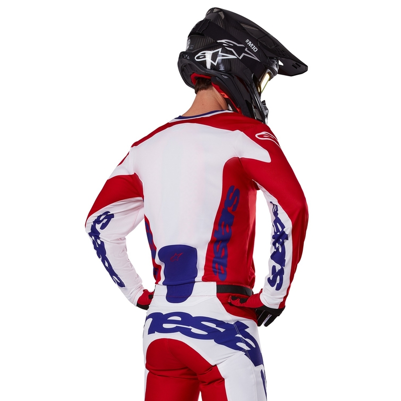 Alpinestars Racer Veil maglia da motocross rossa e bianca