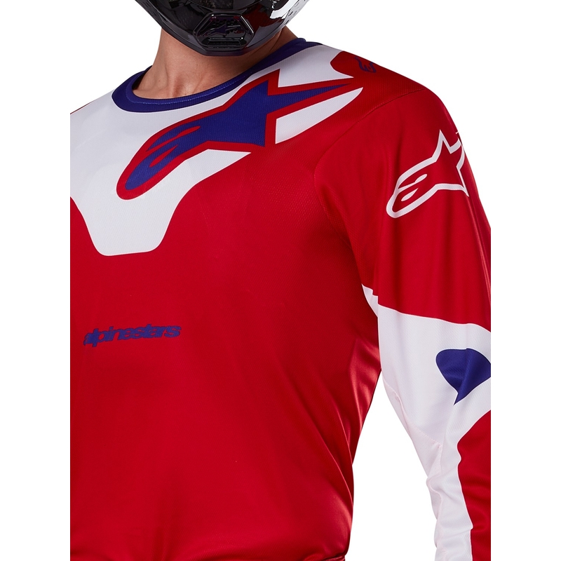Alpinestars Racer Veil maglia da motocross rossa e bianca