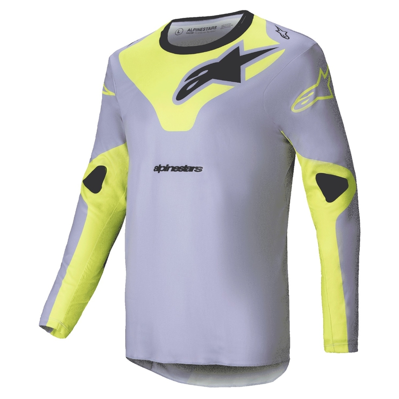 Alpinestars Racer Veil maglia da motocross grigio-giallo fluo