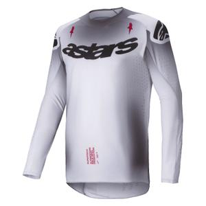 Alpinestars Supertech Maker maglia da motocross argento e nero