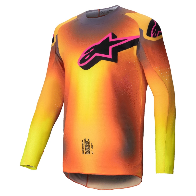 Maglia da motocross Alpinestars Supertech Lipan giallo-rosa