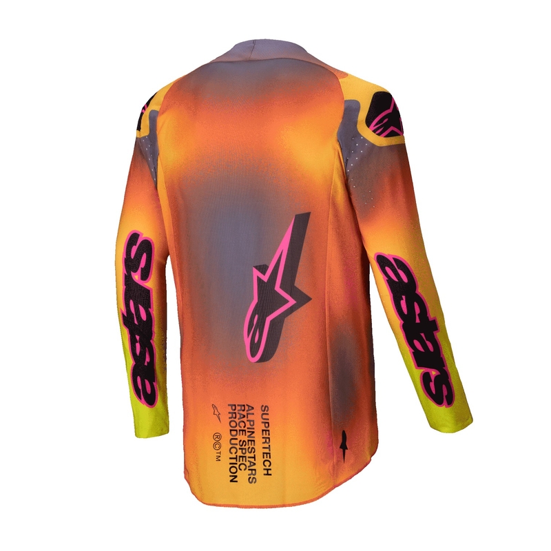Maglia da motocross Alpinestars Supertech Lipan giallo-rosa