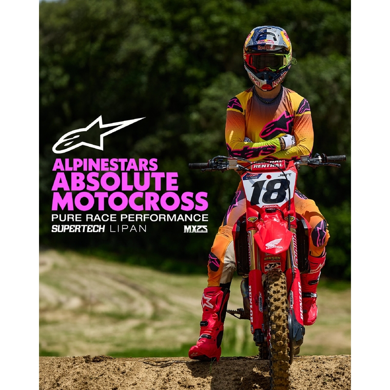 Maglia da motocross Alpinestars Supertech Lipan giallo-rosa