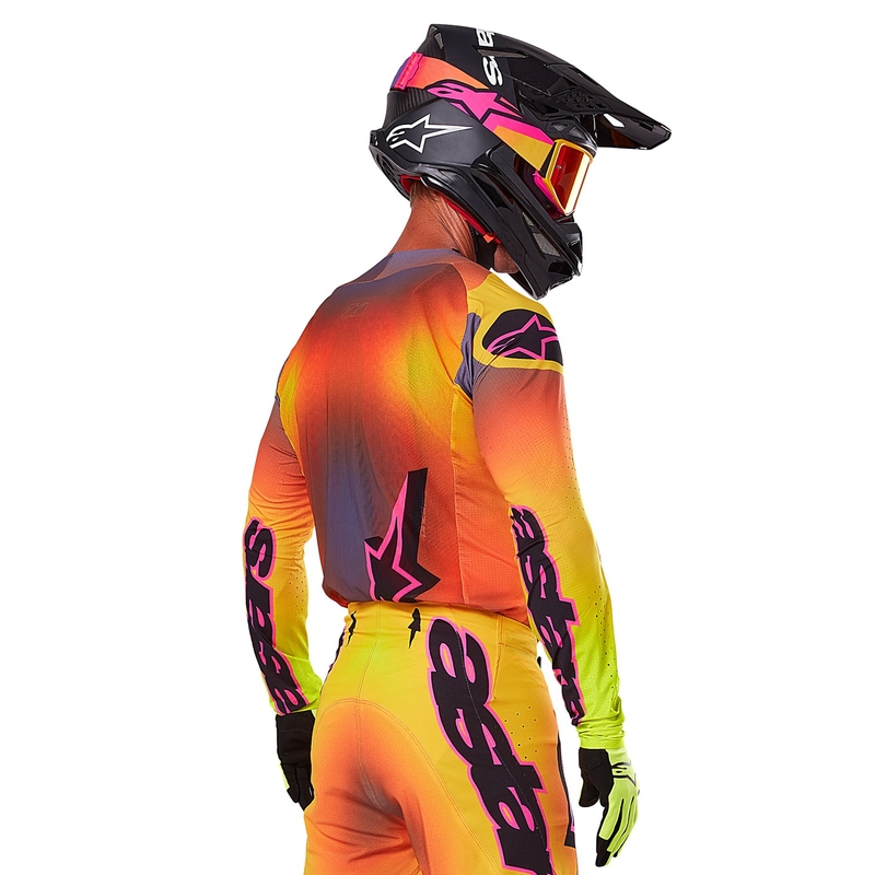 Maglia da motocross Alpinestars Supertech Lipan giallo-rosa
