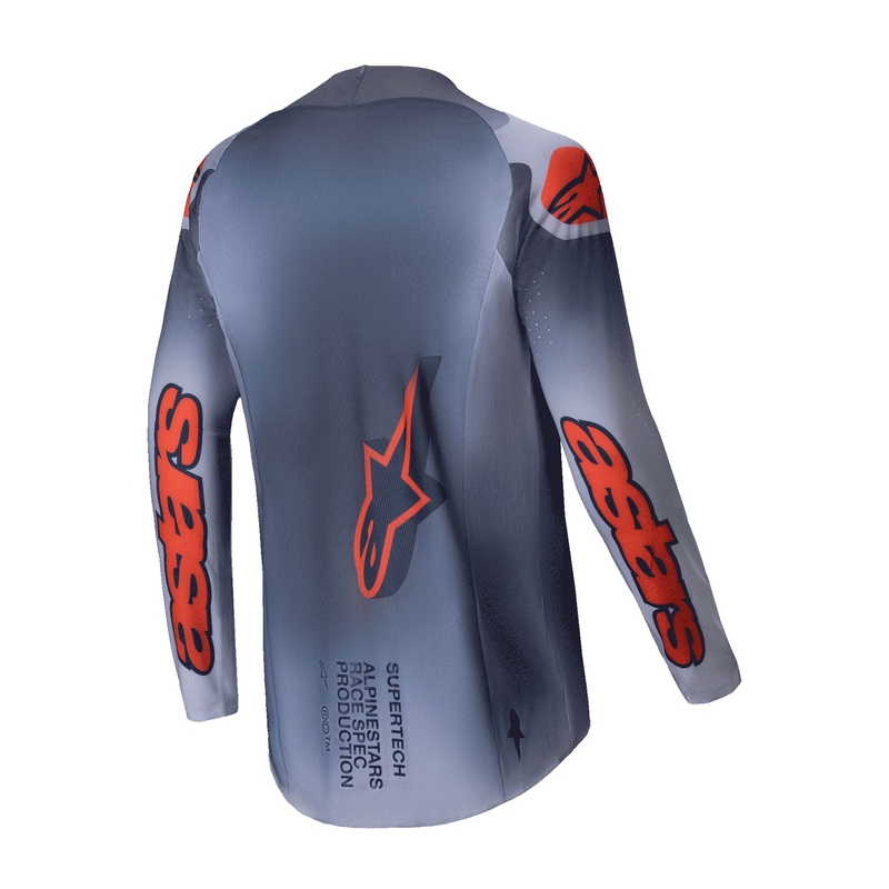 Alpinestars Maglia da motocross Supertech Lipan grigio-arancio fluo