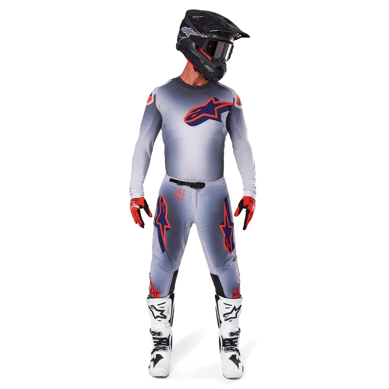 Alpinestars Maglia da motocross Supertech Lipan grigio-arancio fluo
