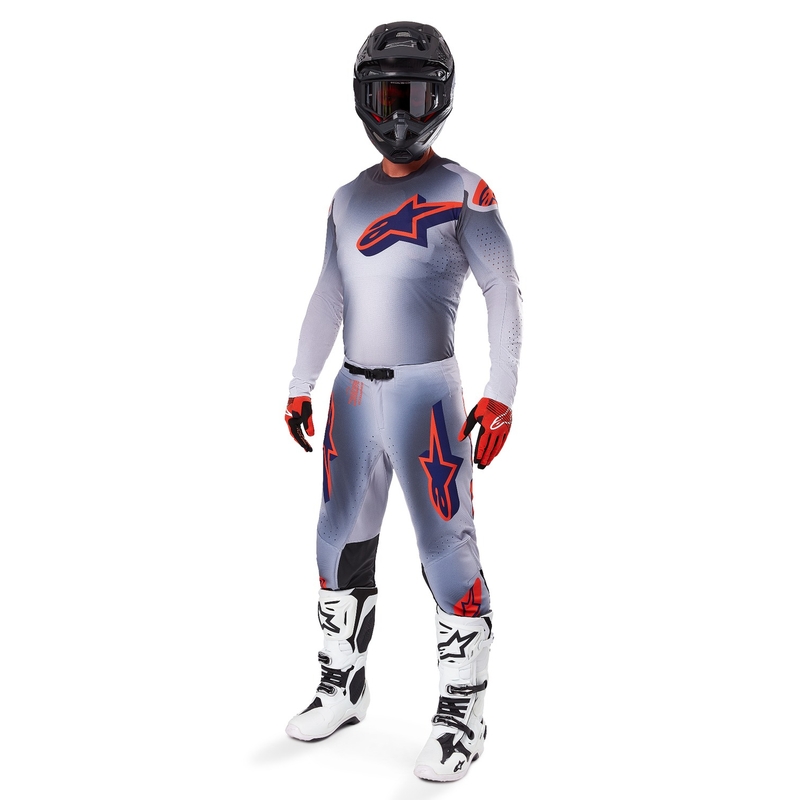 Alpinestars Maglia da motocross Supertech Lipan grigio-arancio fluo