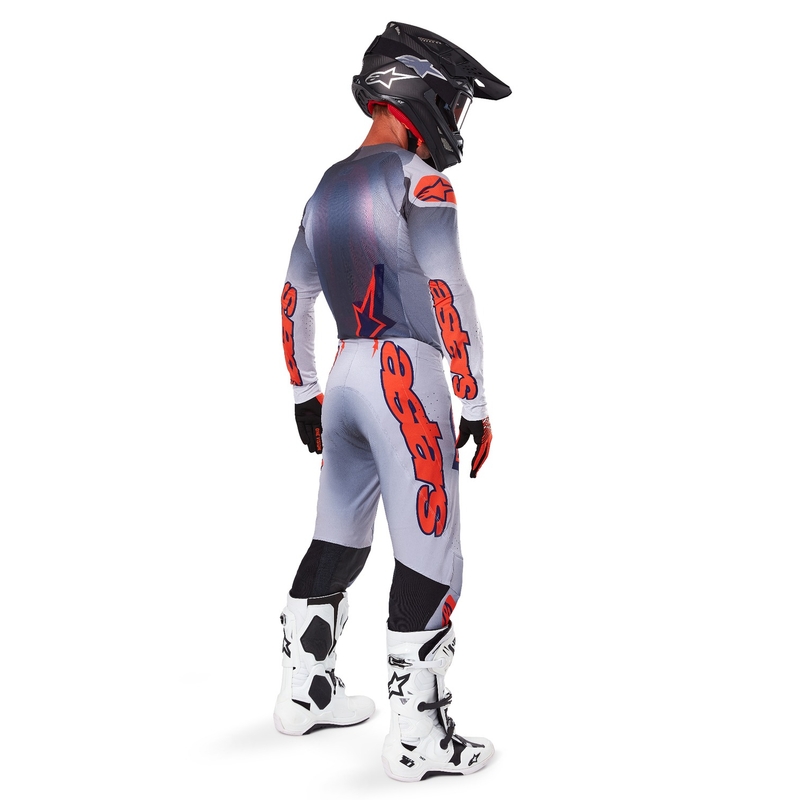 Alpinestars Maglia da motocross Supertech Lipan grigio-arancio fluo