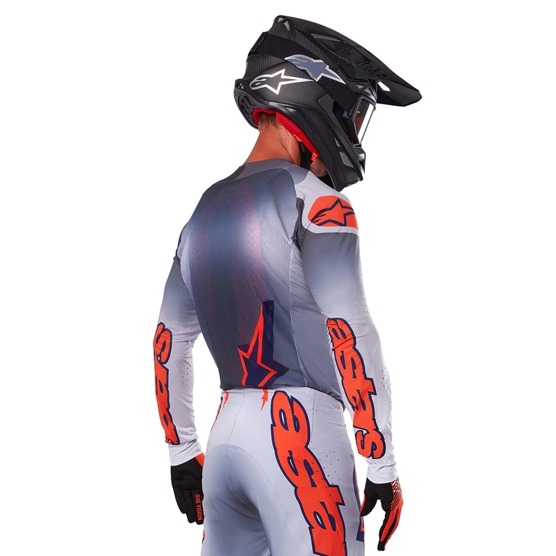 Alpinestars Maglia da motocross Supertech Lipan grigio-arancio fluo