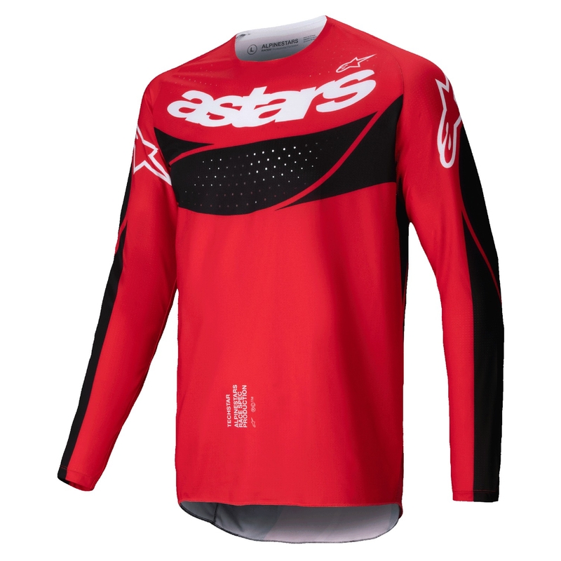 Alpinestars Techstar Dreem maglia da motocross rossa e nera
