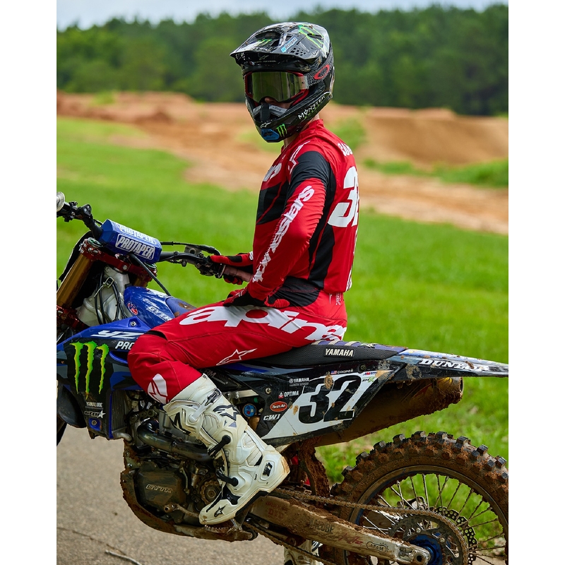 Alpinestars Techstar Dreem maglia da motocross rossa e nera
