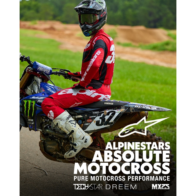 Alpinestars Techstar Dreem maglia da motocross rossa e nera