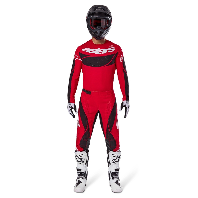Alpinestars Techstar Dreem maglia da motocross rossa e nera