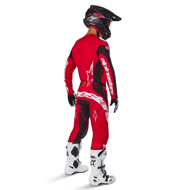Alpinestars Techstar Dreem maglia da motocross rossa e nera