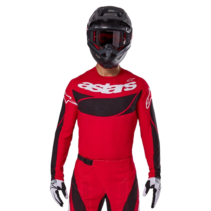 Alpinestars Techstar Dreem maglia da motocross rossa e nera