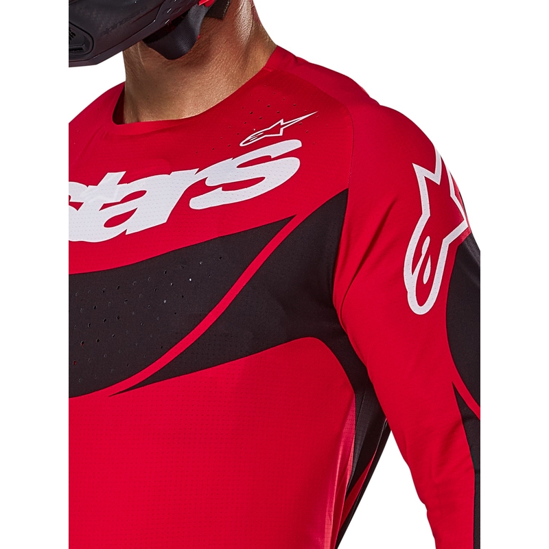 Alpinestars Techstar Dreem maglia da motocross rossa e nera