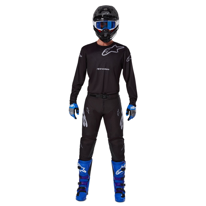 Alpinestars Racer Graphite maglia da motocross nera e grigia