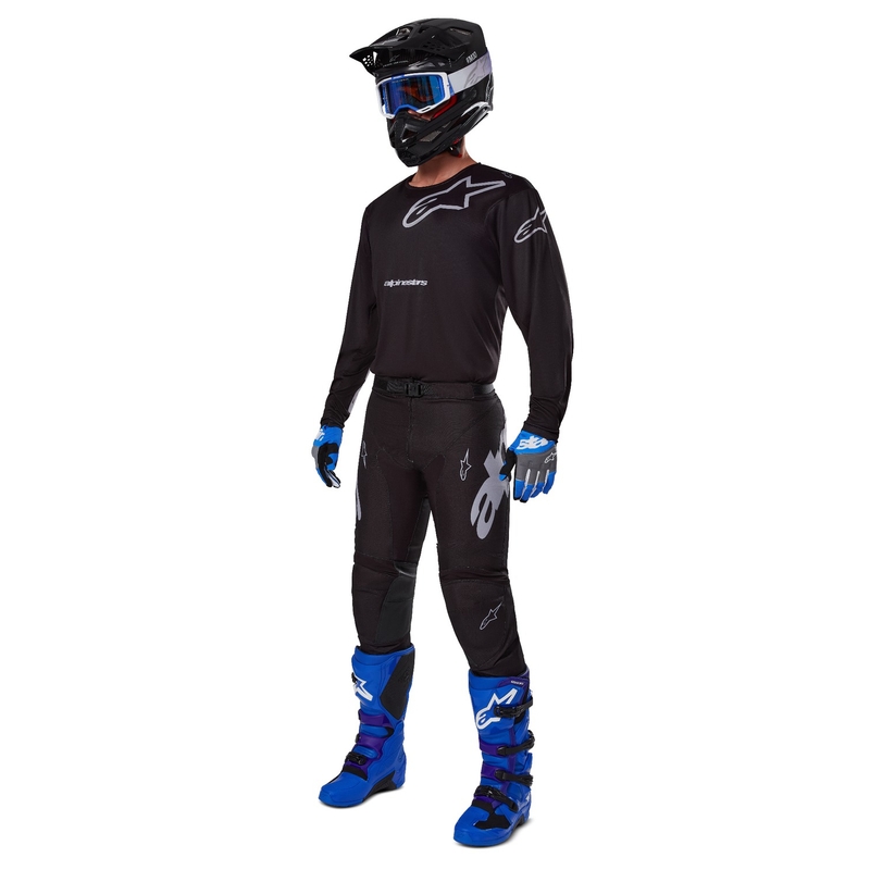 Alpinestars Racer Graphite maglia da motocross nera e grigia