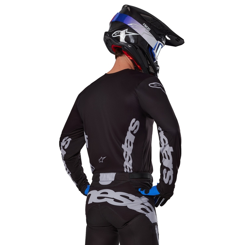 Alpinestars Racer Graphite maglia da motocross nera e grigia