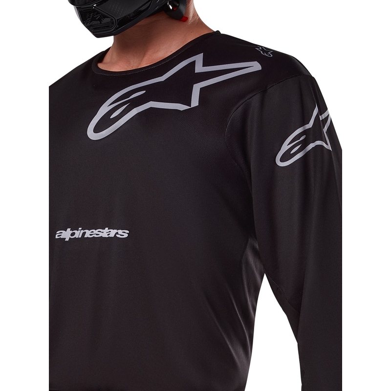 Alpinestars Racer Graphite maglia da motocross nera e grigia