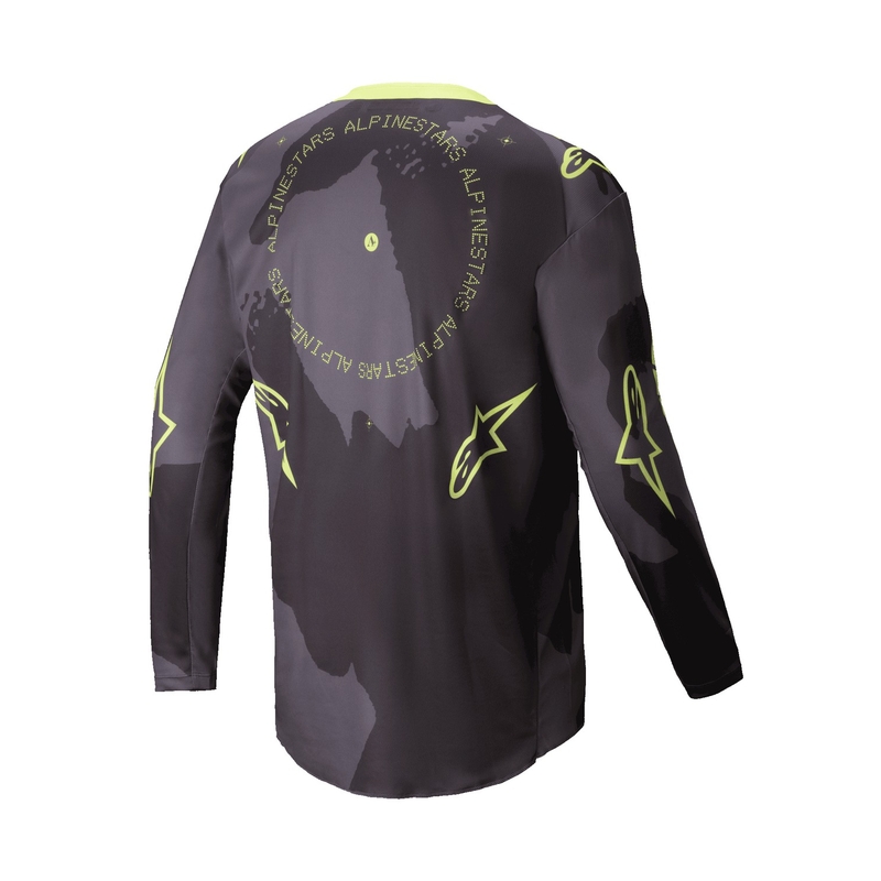 Alpinestars Racer Hollow maglia da motocross giallo fluo e camo scuro