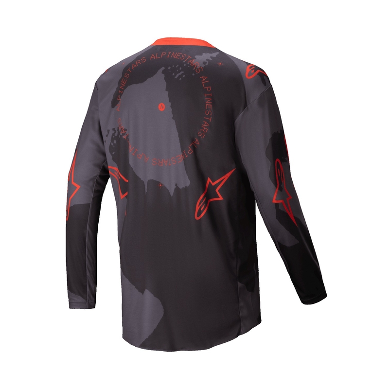 Alpinestars Racer Hollow maglia da motocross grigio camo-arancio fluo