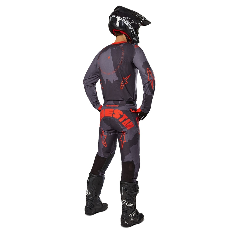 Alpinestars Racer Hollow maglia da motocross grigio camo-arancio fluo