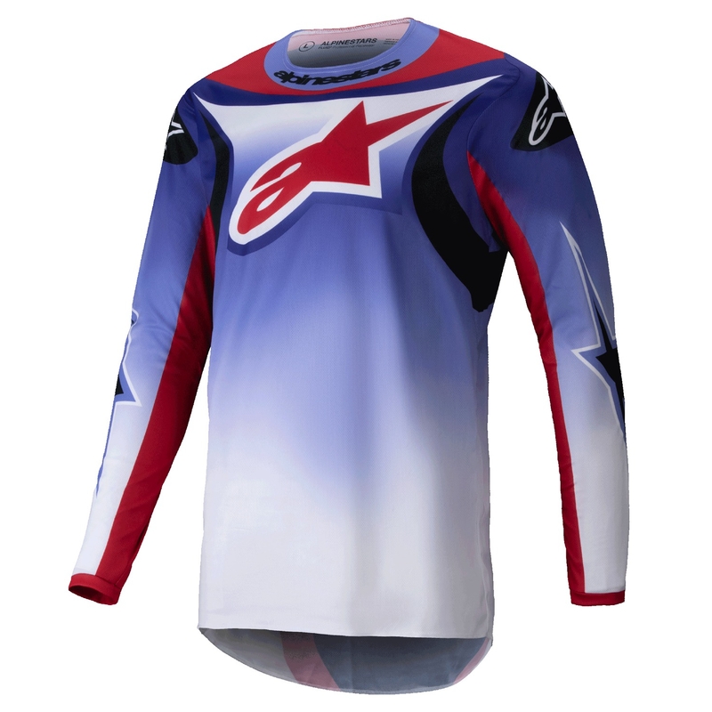 Alpinestars Fluid Wurx maglia da motocross viola-rosso fluo