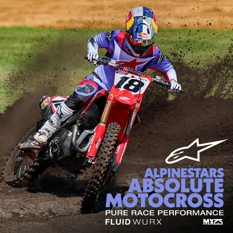 Alpinestars Fluid Wurx maglia da motocross viola-rosso fluo