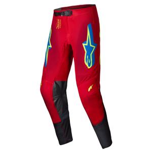 Alpinestars Supertech Maker Motocross Pants rosso-giallo fluo
