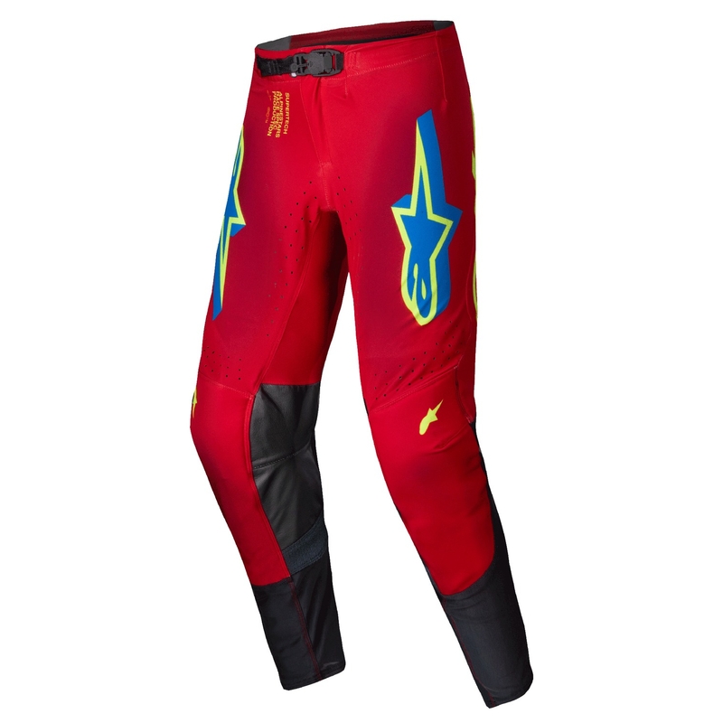 Alpinestars Supertech Maker Motocross Pants rosso-giallo fluo