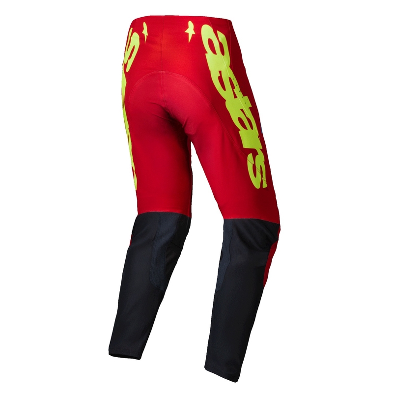 Alpinestars Supertech Maker Motocross Pants rosso-giallo fluo