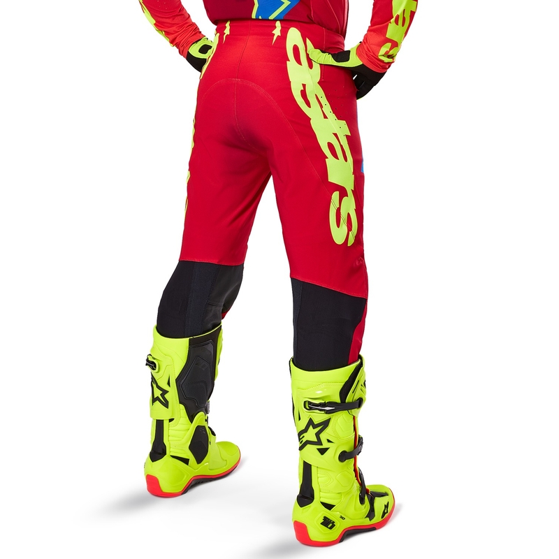 Alpinestars Supertech Maker Motocross Pants rosso-giallo fluo