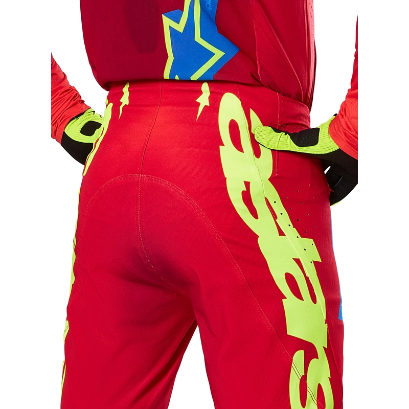 Alpinestars Supertech Maker Motocross Pants rosso-giallo fluo