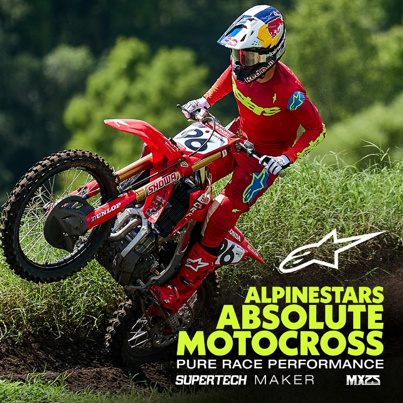 Alpinestars Supertech Maker Motocross Pants rosso-giallo fluo