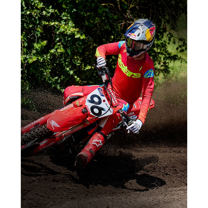 Alpinestars Supertech Maker Motocross Pants rosso-giallo fluo