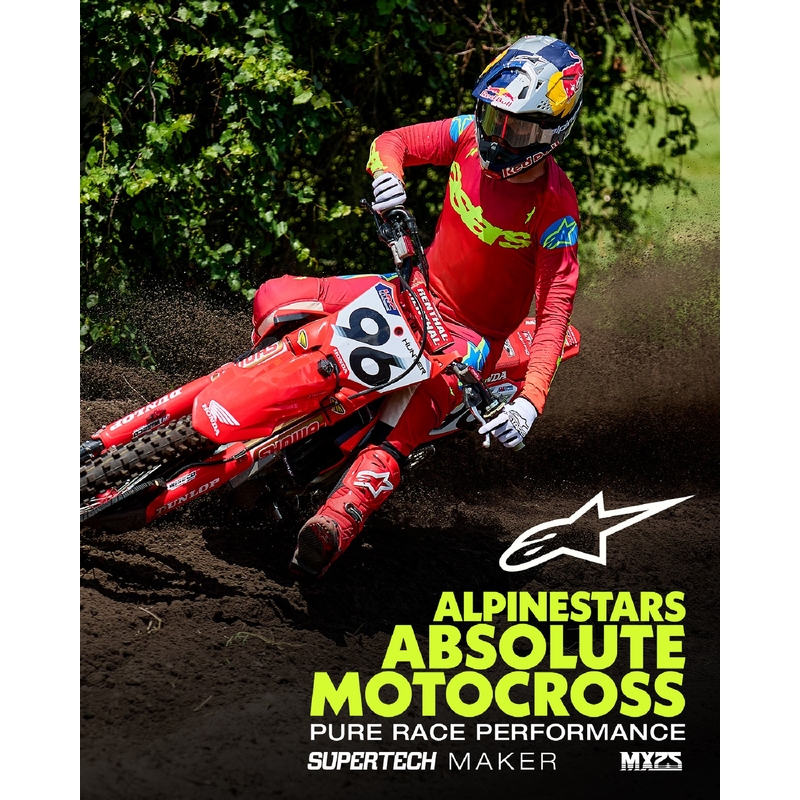 Alpinestars Supertech Maker Motocross Pants rosso-giallo fluo