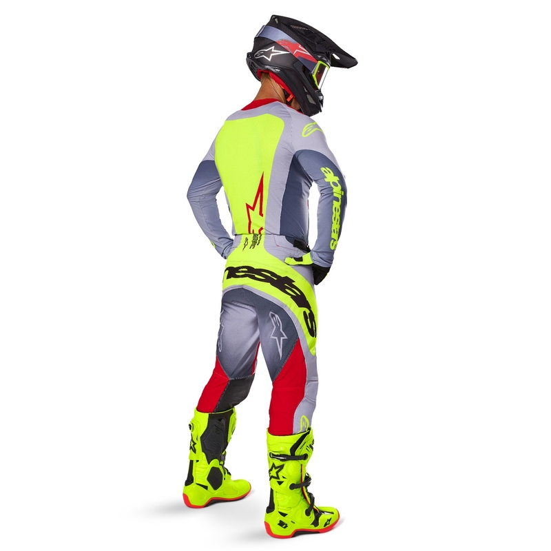 Alpinestars Techstar Melt Pantaloni da motocross rosso e grigio