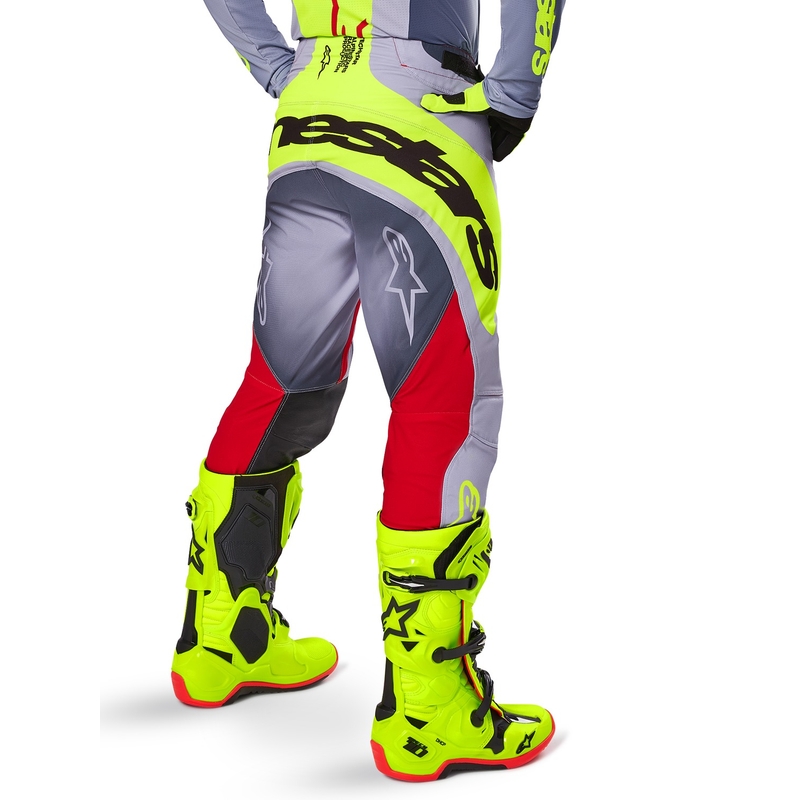 Alpinestars Techstar Melt Pantaloni da motocross rosso e grigio