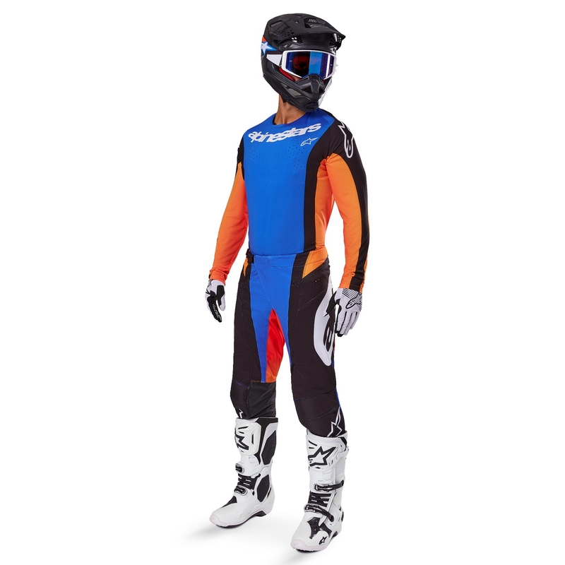 Alpinestars Techstar Melt Pantaloni da motocross arancione e blu