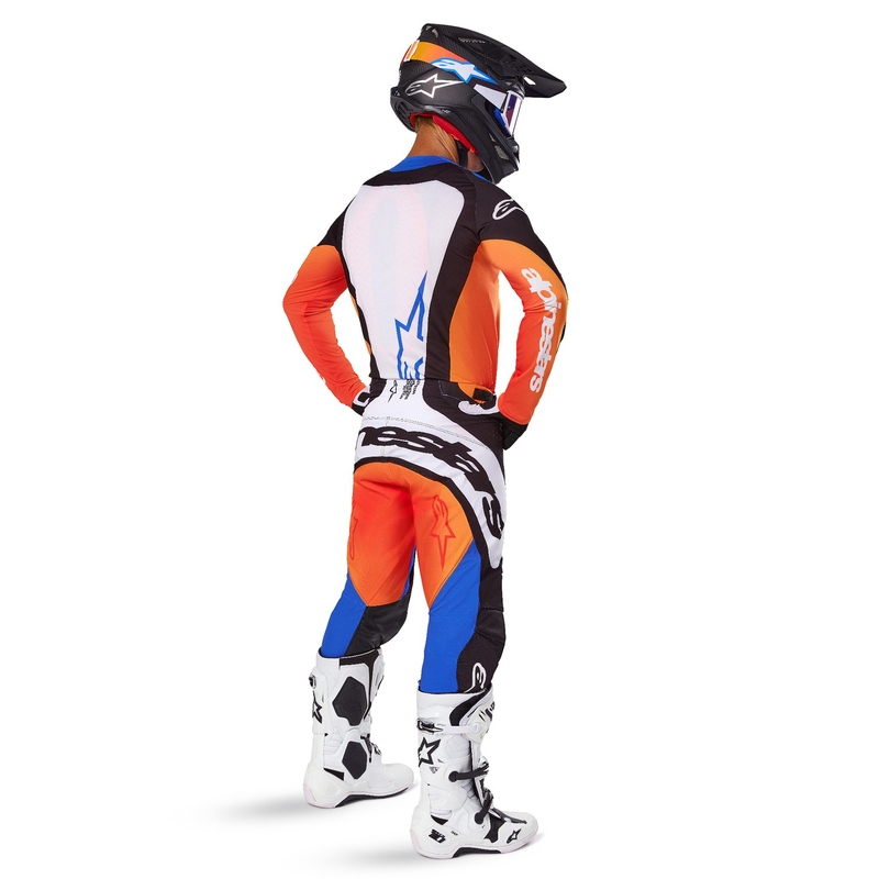 Alpinestars Techstar Melt Pantaloni da motocross arancione e blu