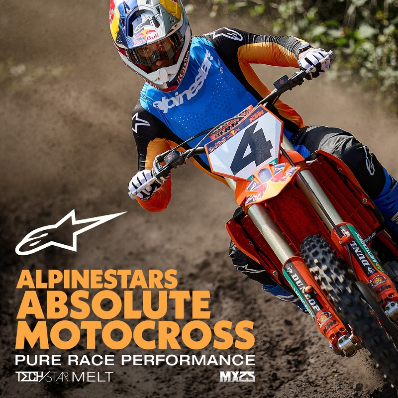 Alpinestars Techstar Melt Pantaloni da motocross arancione e blu