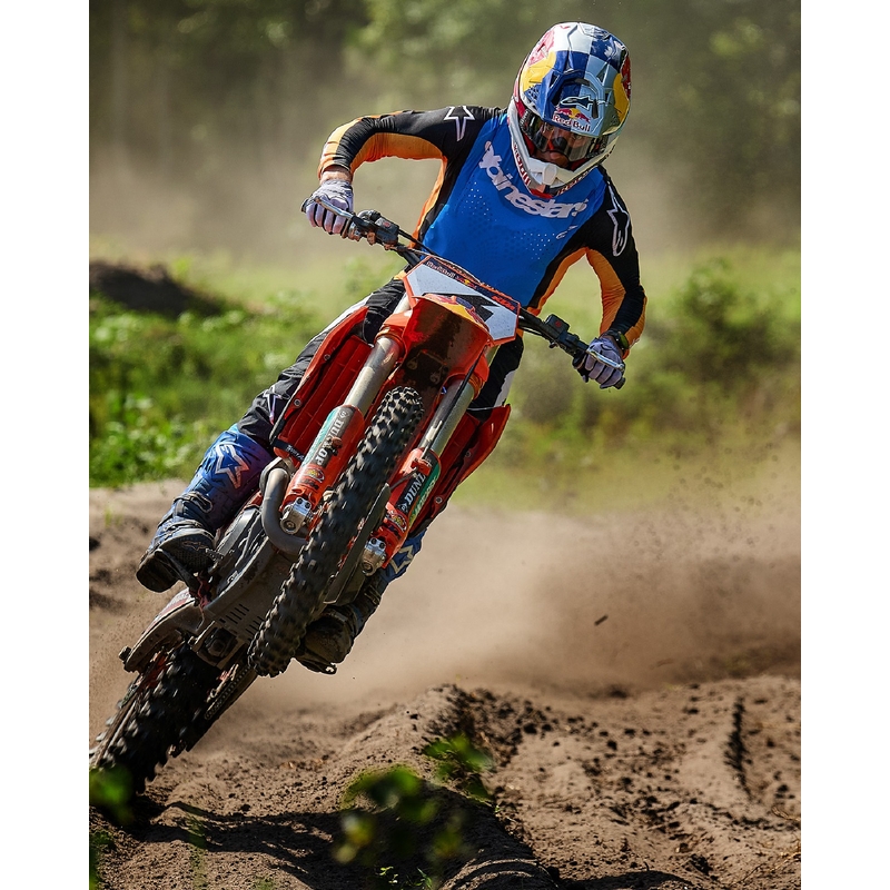 Alpinestars Techstar Melt Pantaloni da motocross arancione e blu