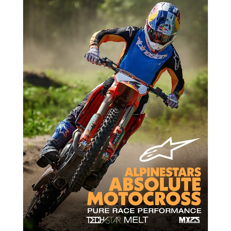 Alpinestars Techstar Melt Pantaloni da motocross arancione e blu