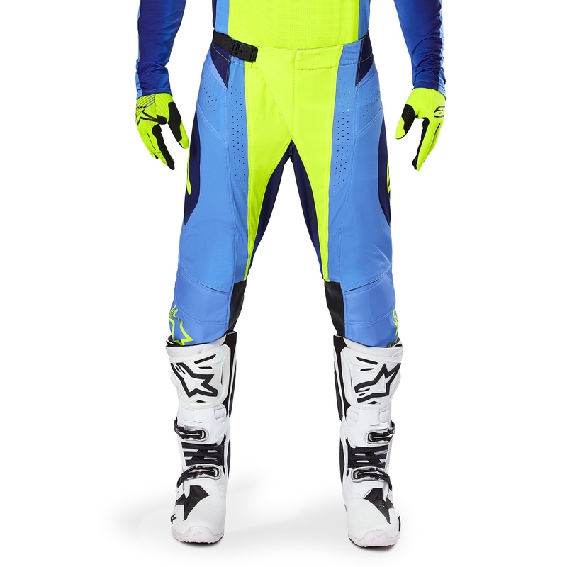 Alpinestars Techstar Melt, pantaloni da motocross giallo-blu fluo
