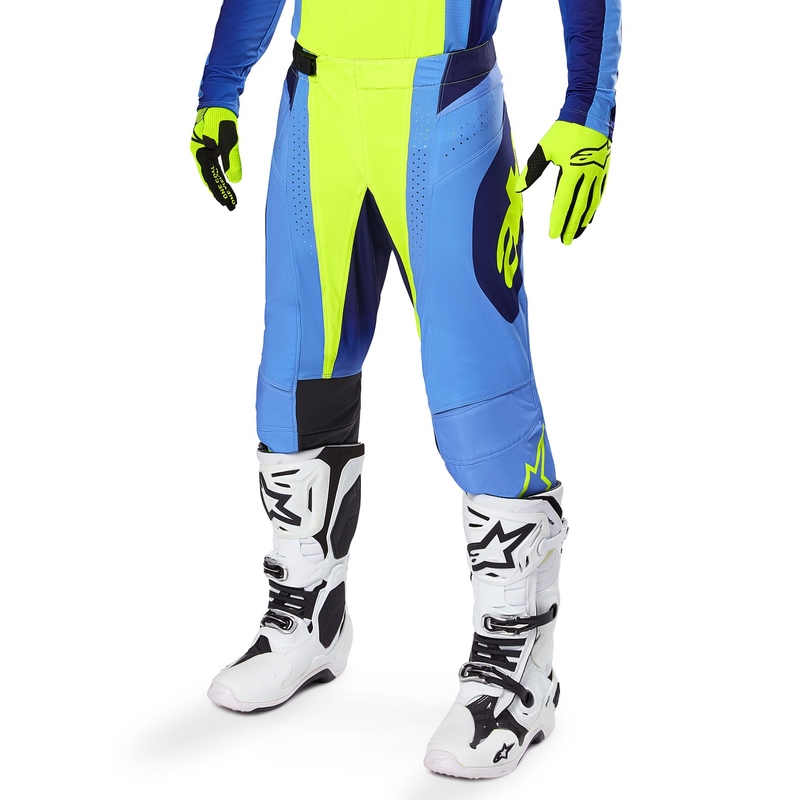 Alpinestars Techstar Melt, pantaloni da motocross giallo-blu fluo